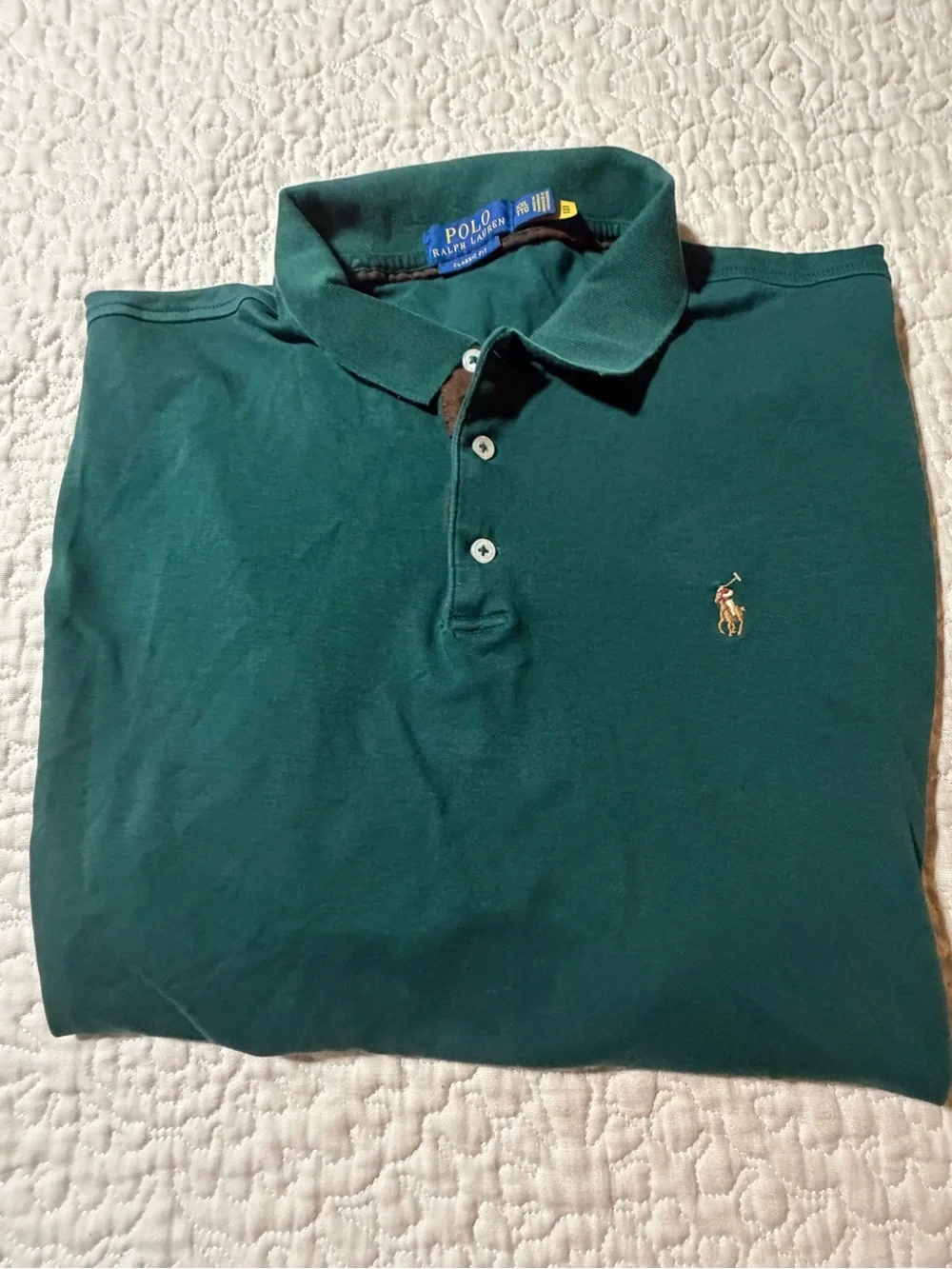 Polo Ralph Lauren Dark Green Long Sleeve Classic fit polo shirt size XXL